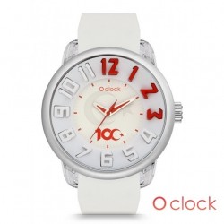 O clock 100. Yıl Logolu Unisex Beyaz Kordon  Kol Saati