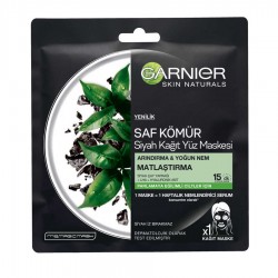 Garnier Skin Naturals Kömürlü Kağit Yüz Maskesi Siyah Çay