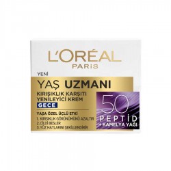 Loreal Paris Yaş Uzmanı 50+ Kırışıklık Karşıtı Yenileyici Gece Kremi 50 ml