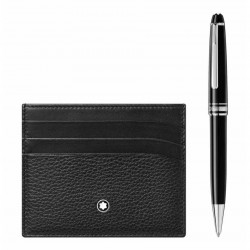 Montblanc Platinum Kaplama Tukenmez Kalem ve Meisterstuck 6 Bolmeli Kartlik 128955