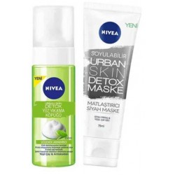 Nivea Urban Skin Detox Köpük + Siyah Maske Set