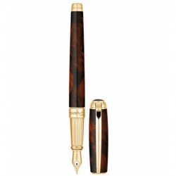 S T Dupont 412106 Atelier Large Brown Ballpoint Pen