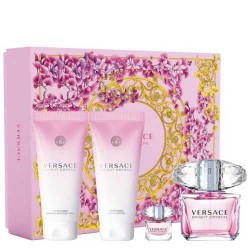 Versace Bright Crystal EDT 90 ml + 100 ml Body Lotion + 50 ml Shower Gel + 5 ml Kadın Parfüm Seti