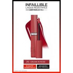 Loreal Paris Infaillible Laque Resistance Likit Parlak Ruj - 215 Drunk in Rose