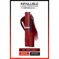Loreal Paris Infaillible Laque Resistance Likit Parlak Ruj - 550 Noir Cherr